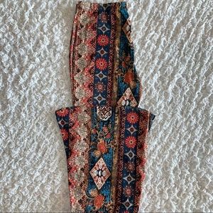 (SOLD) MULTI COLORED PATTERN FLARE PANTS LEGGINGS